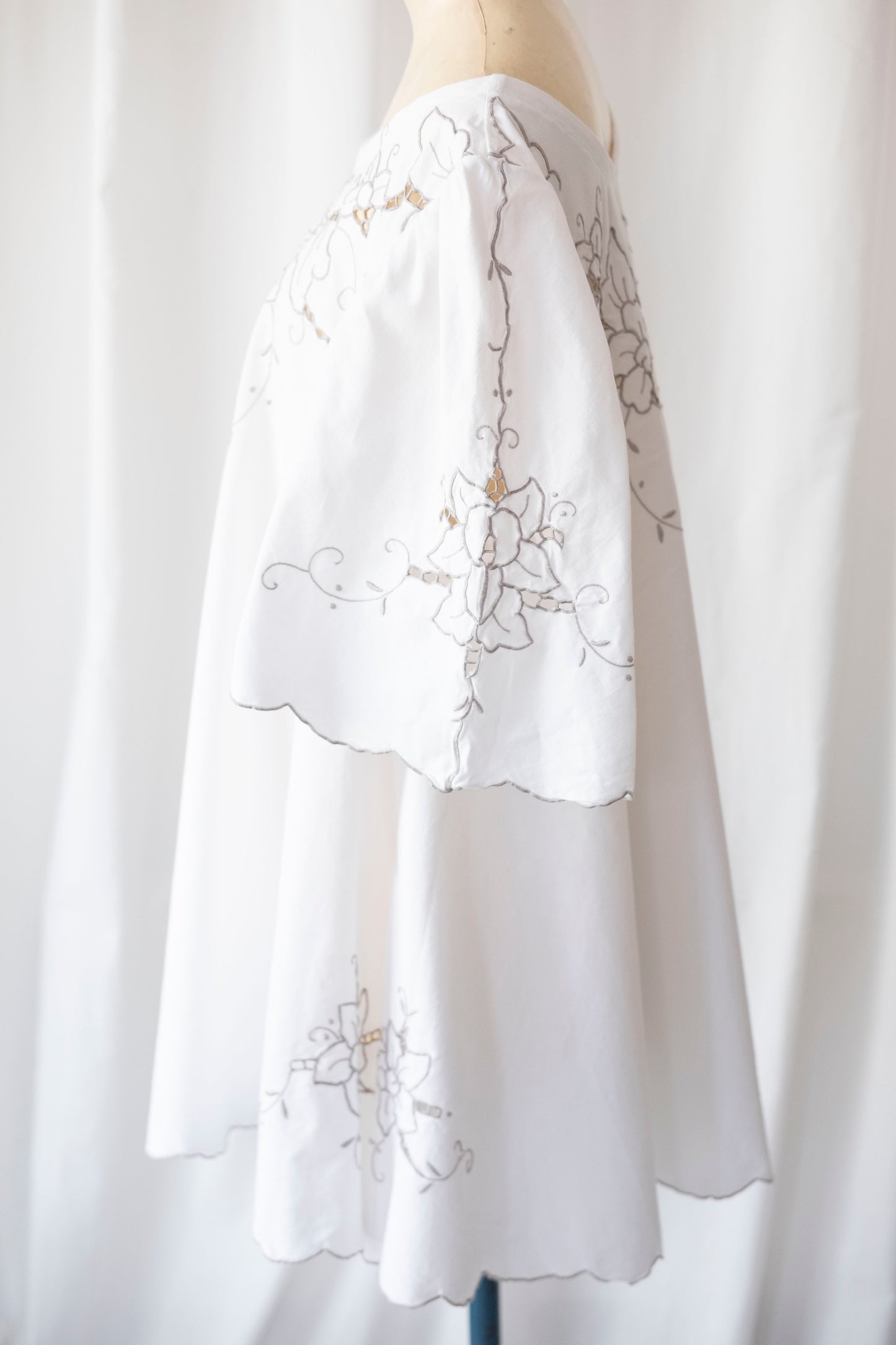 Orchid ~ Reworked Vintage Embroidered Smock Mini Dress - L