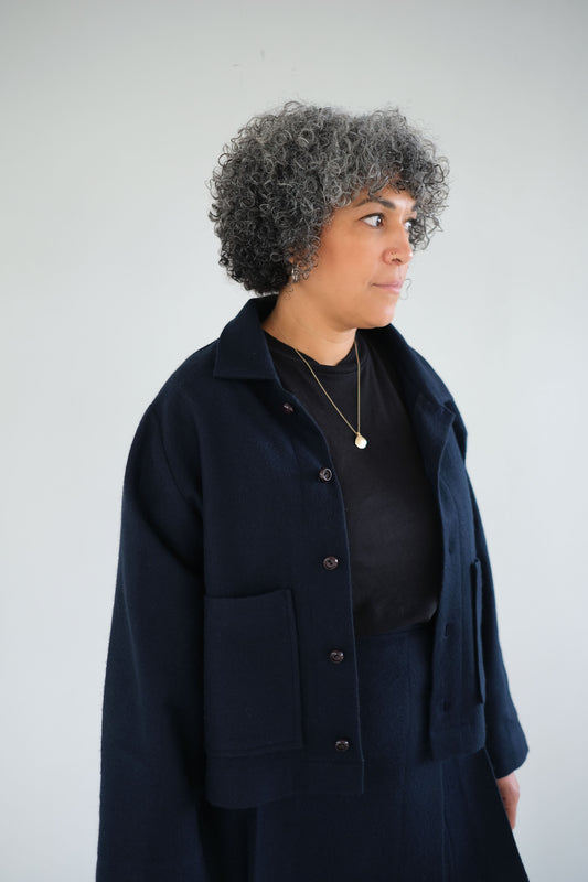 Nebula ~ Navy Deadstock Wool Jacket - M