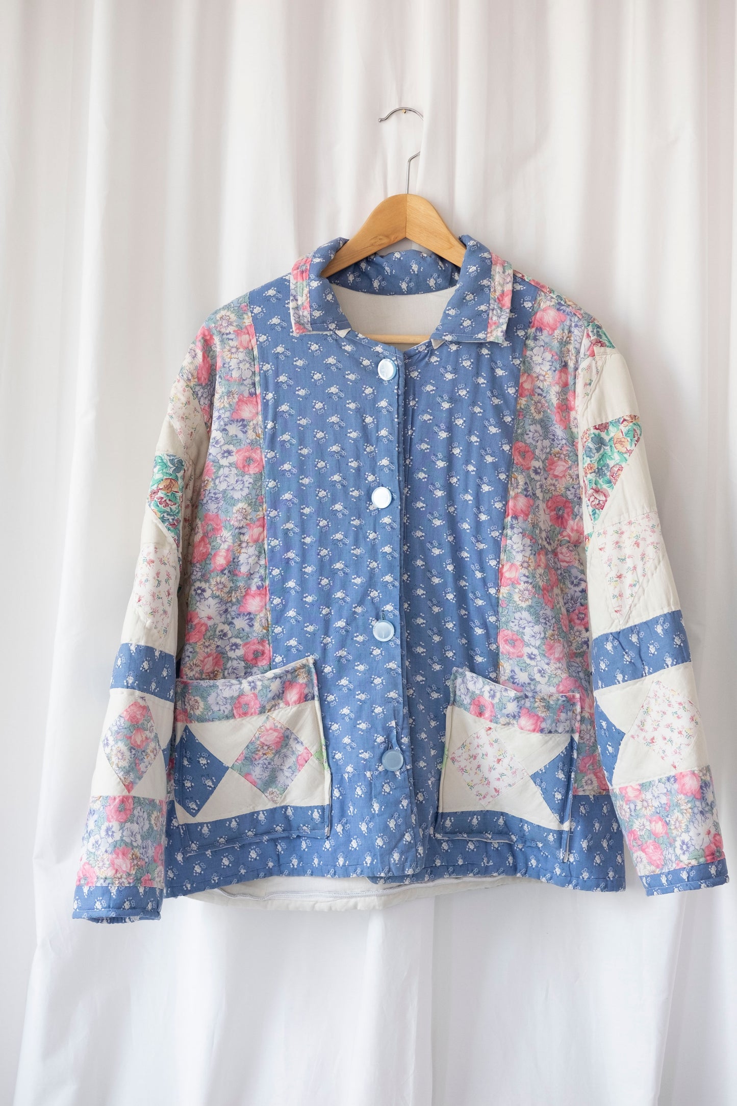 Poppy ~ Reworked Patchwork Quilt Jacket - S