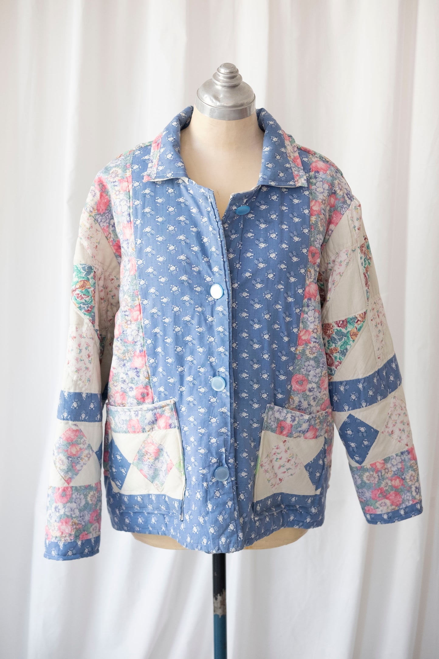 Poppy ~ Reworked Patchwork Quilt Jacket - S