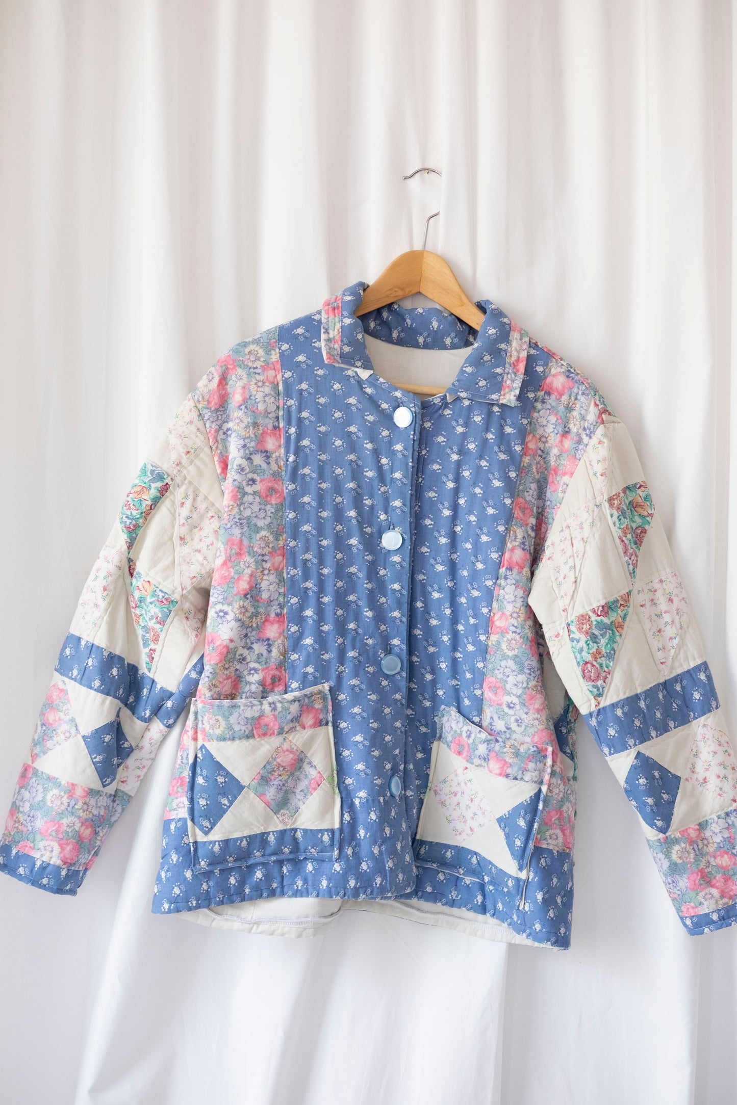 Poppy ~ Reworked Patchwork Quilt Jacket - S