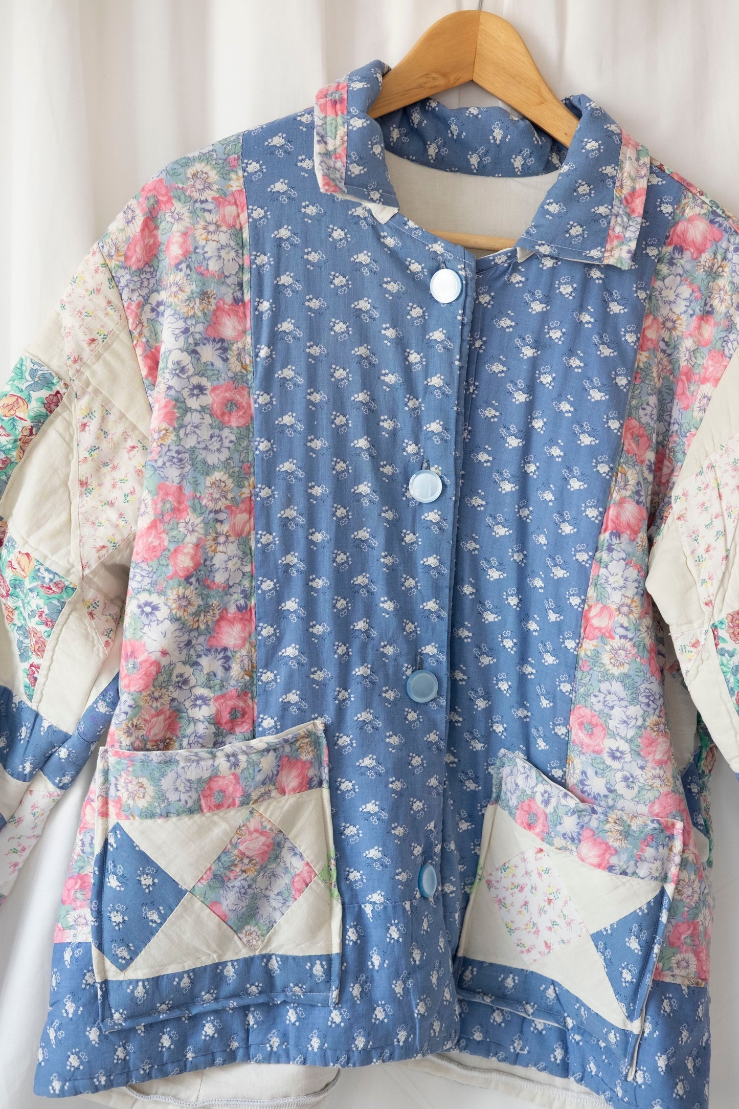 Poppy ~ Reworked Patchwork Quilt Jacket - S