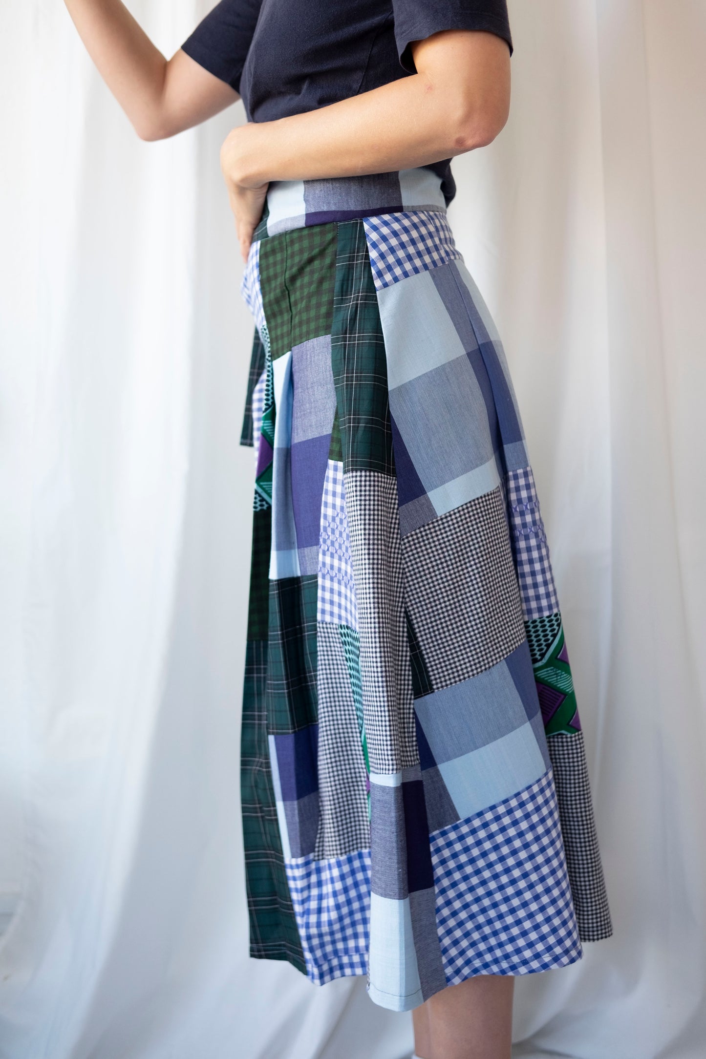 Grace ~ Patchwork Midi Skirt - 8/10