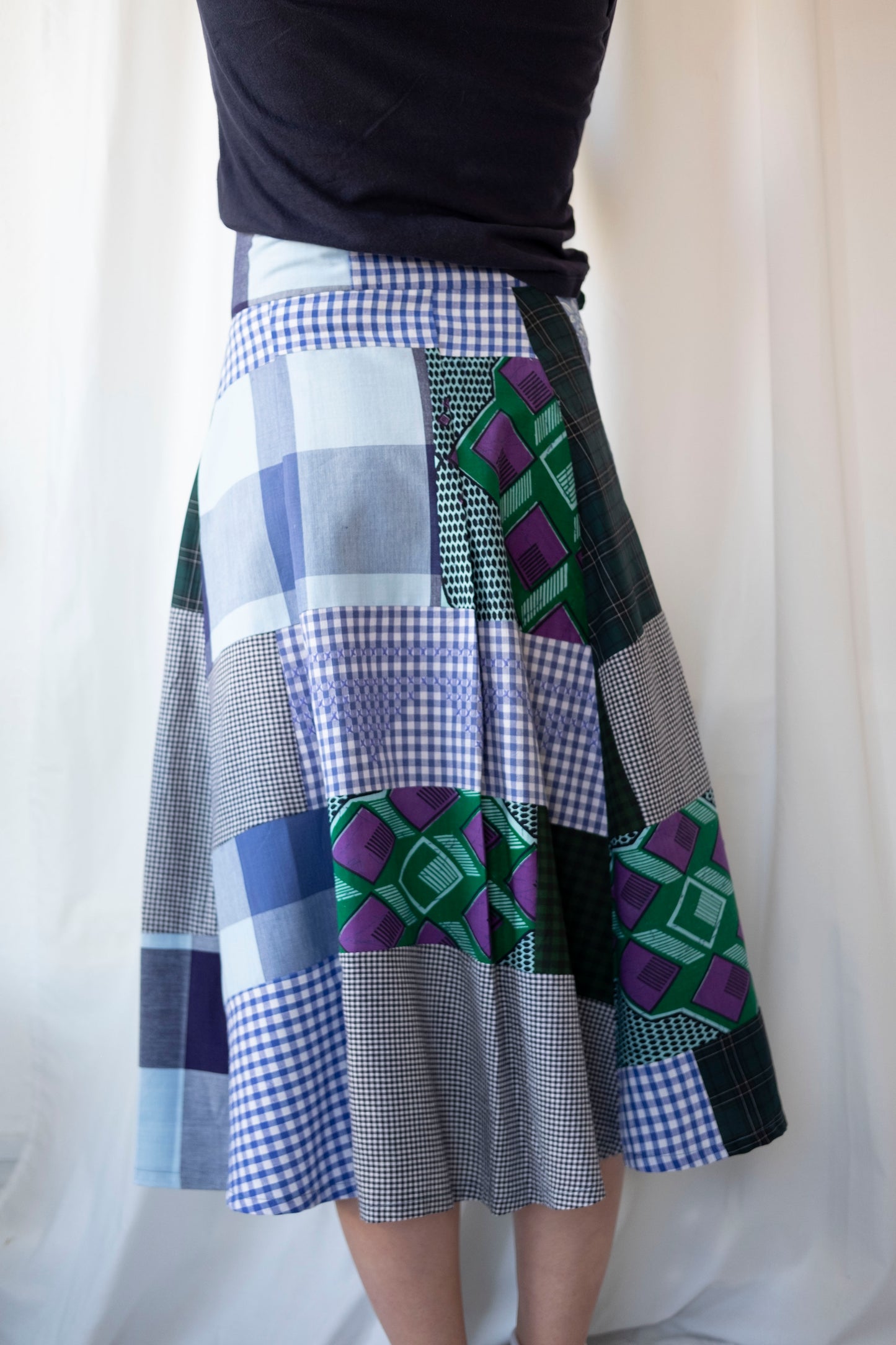 Grace ~ Patchwork Midi Skirt - 8/10