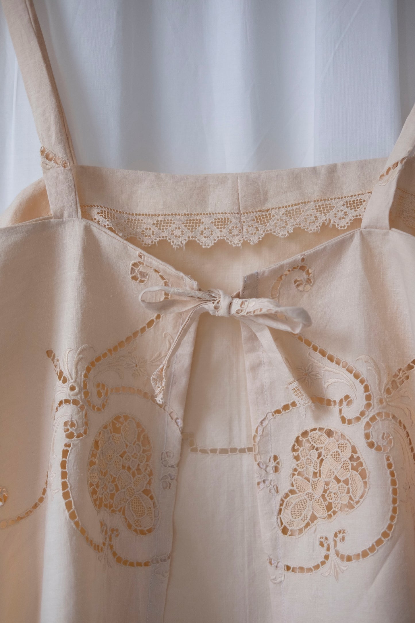 Peach ~ Reworked Antique Tie Cami - L