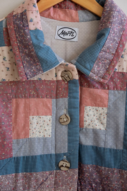 Peony ~ Log Cabin Patchwork Quilt Jacket - S