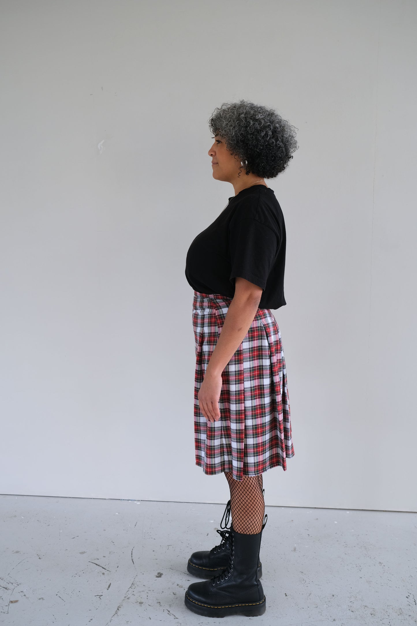 Pine ~ Tartan Pleat Midi Skirt - 12