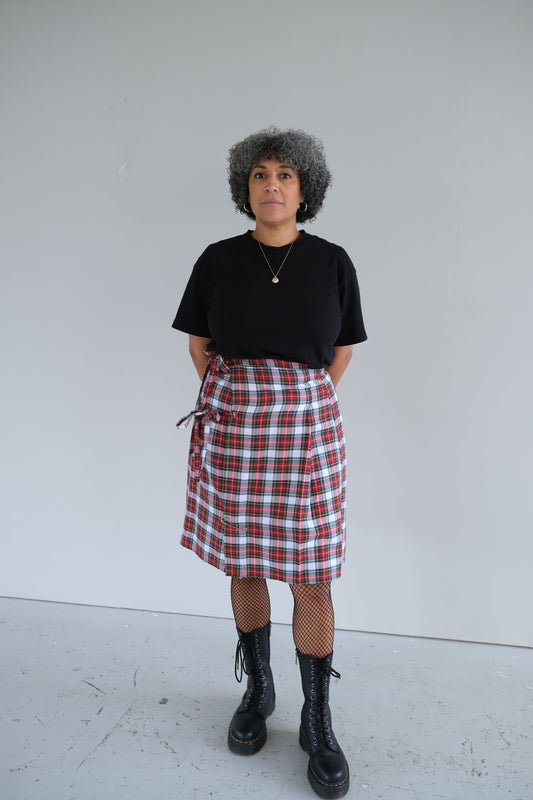 Pine ~ Tartan Pleat Midi Skirt - 12