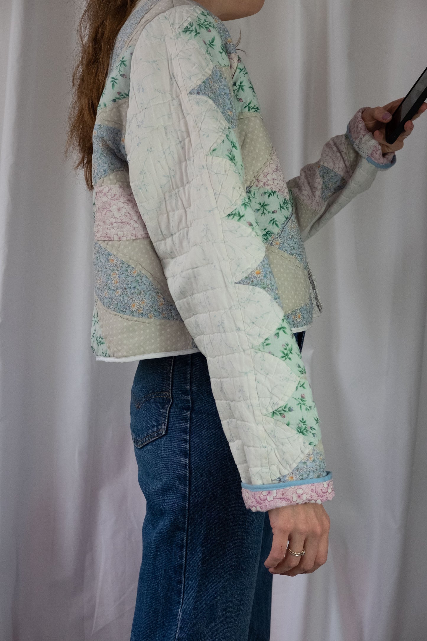 Heather ~ Remade Vintage Patchwork Quilt Cropped Jacket  ~ S/M