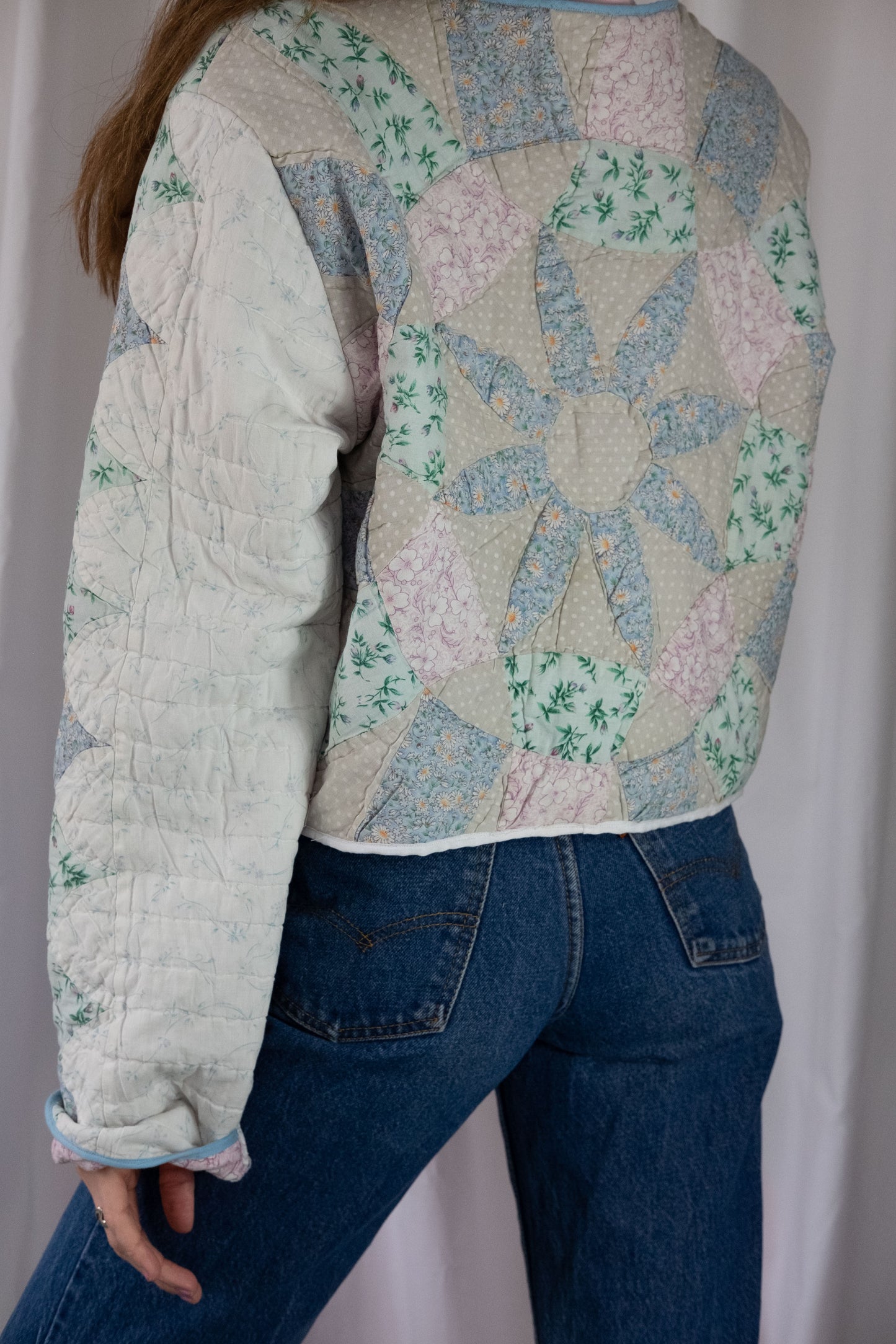 Heather ~ Remade Vintage Patchwork Quilt Cropped Jacket  ~ S/M