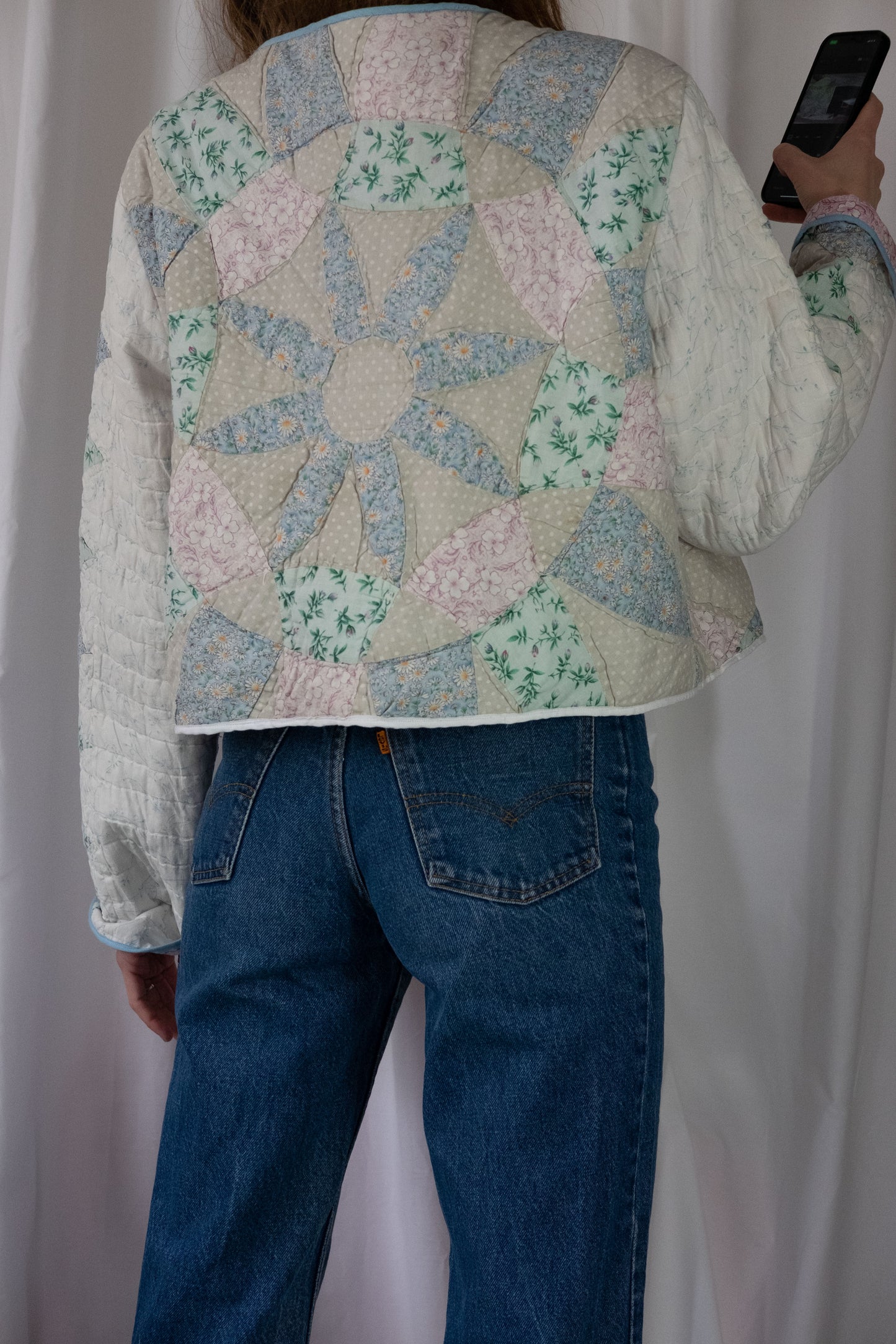 Heather ~ Remade Vintage Patchwork Quilt Cropped Jacket  ~ S/M