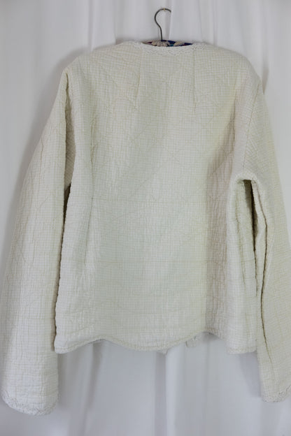 Camomilla ~ Remade Vintage Quilt Jacket ~ Lemon Gingham  ~ M/L