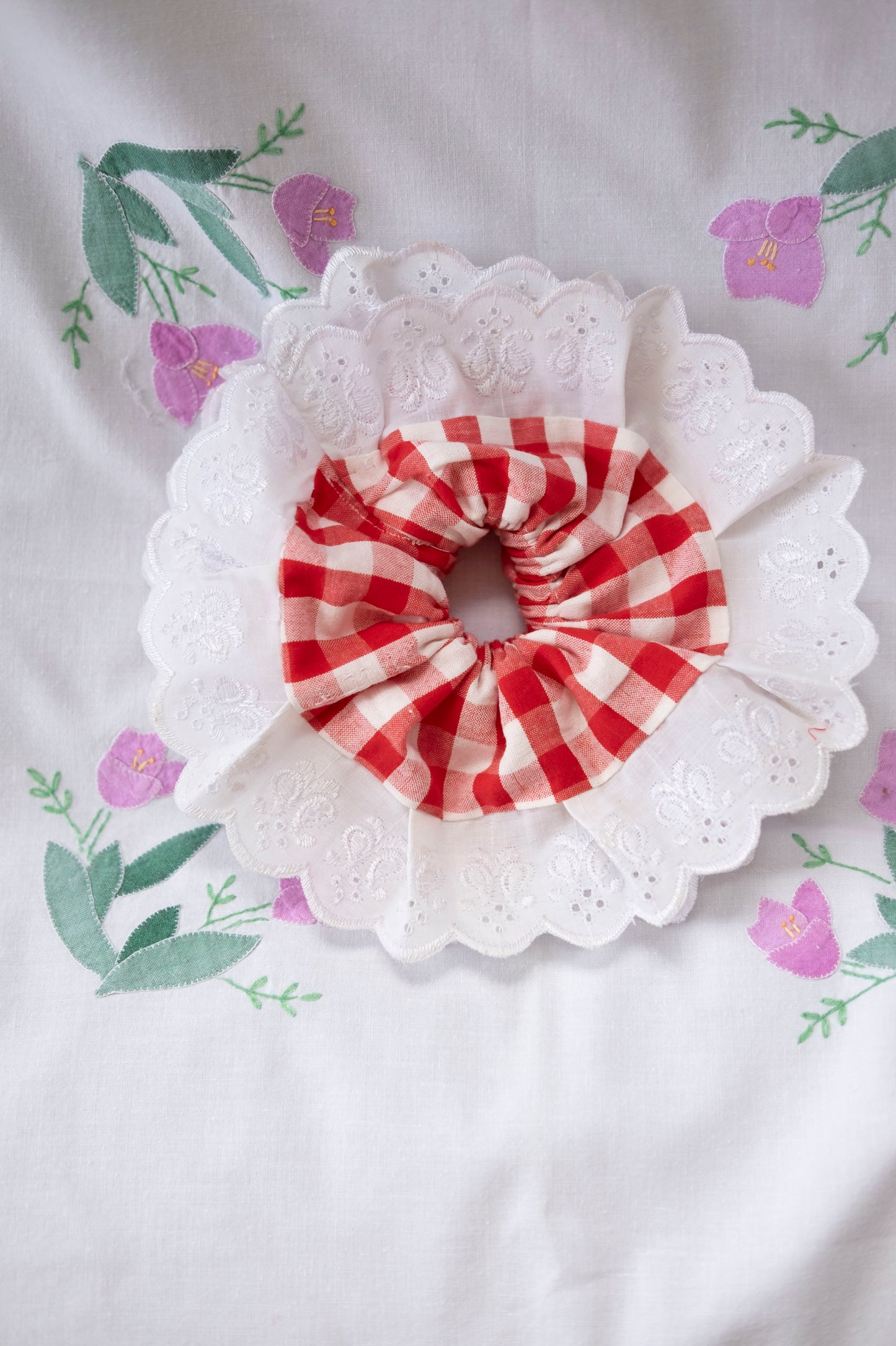 Solstice Scrunchie - Red Gingham XL