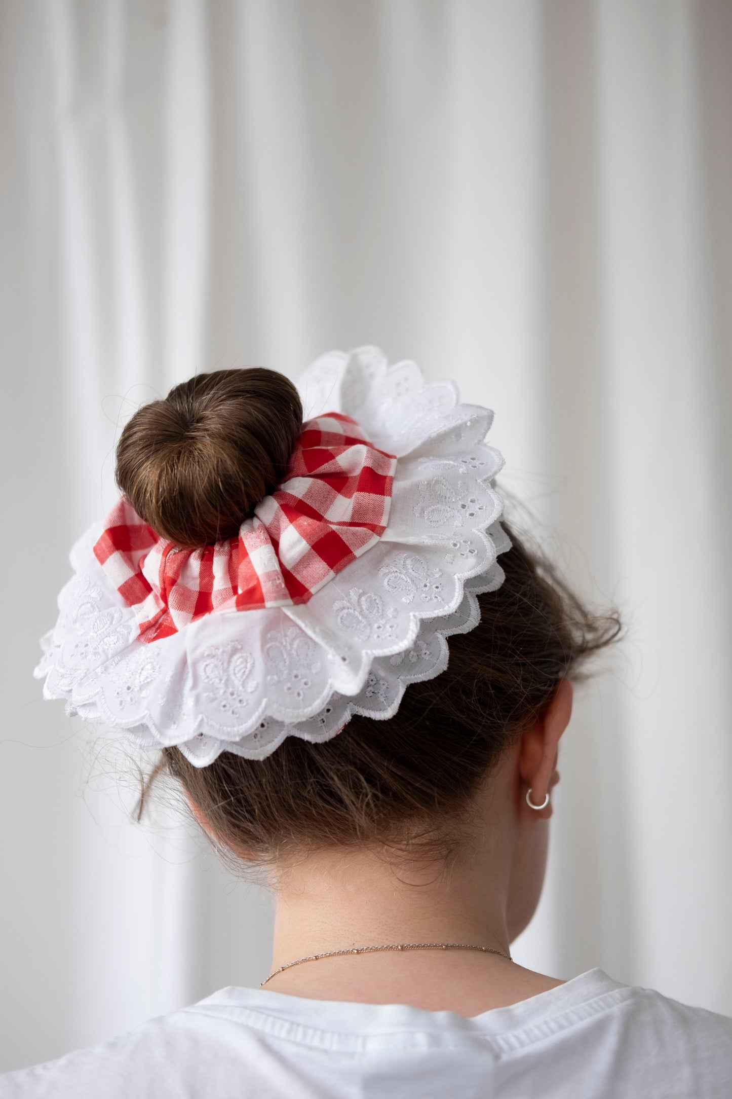 Solstice Scrunchie - Red Gingham XL