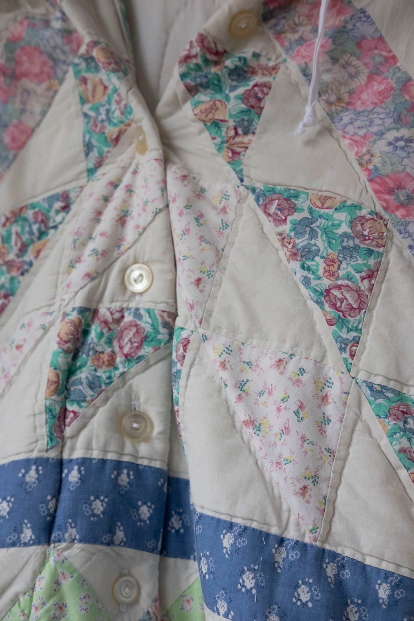 Rosaline ~ Reworked Patchwork Quilt Jacket with Hood - S