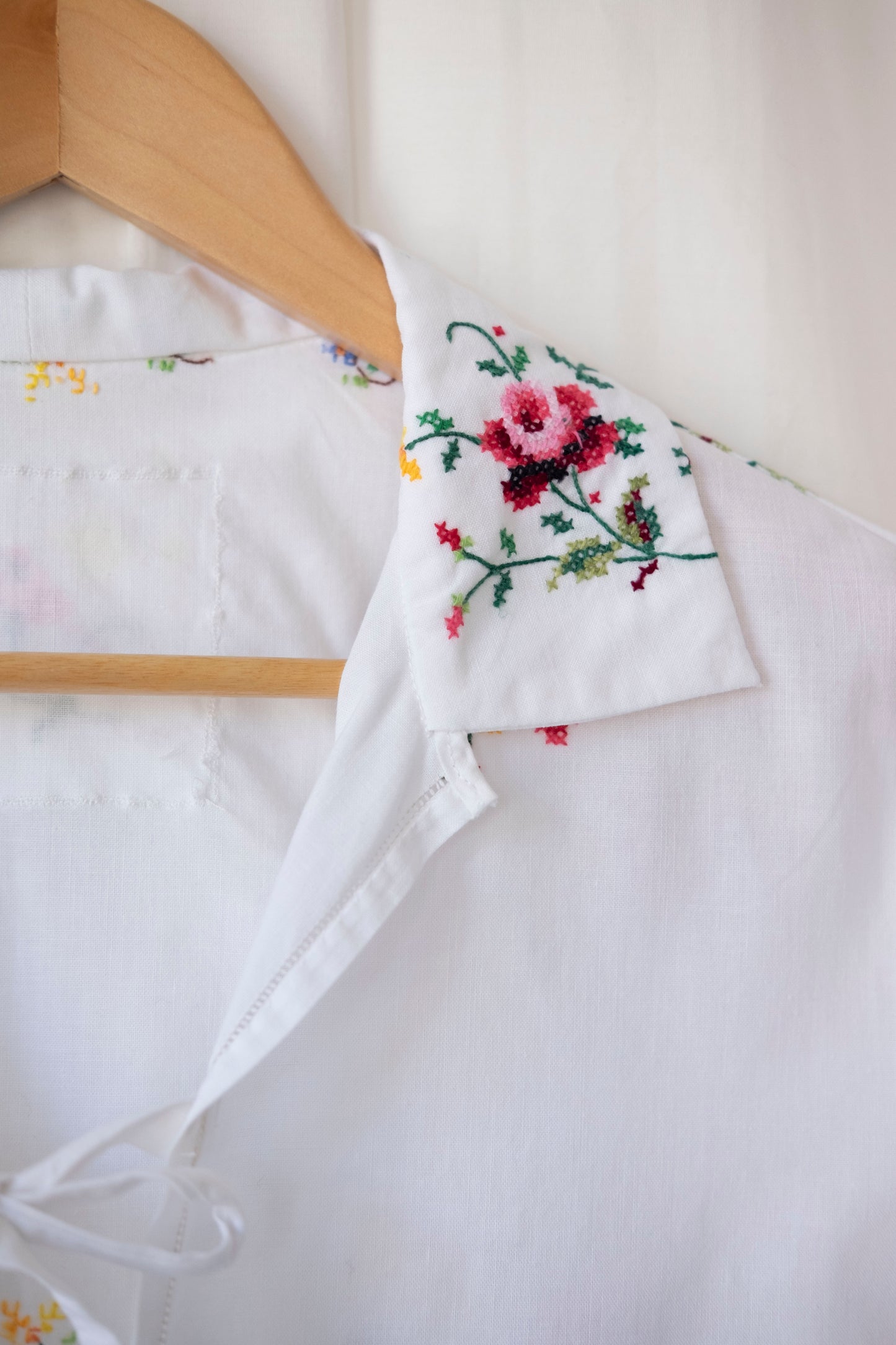 Damask ~ Reworked Embroidered Tie Shirt - XS/S