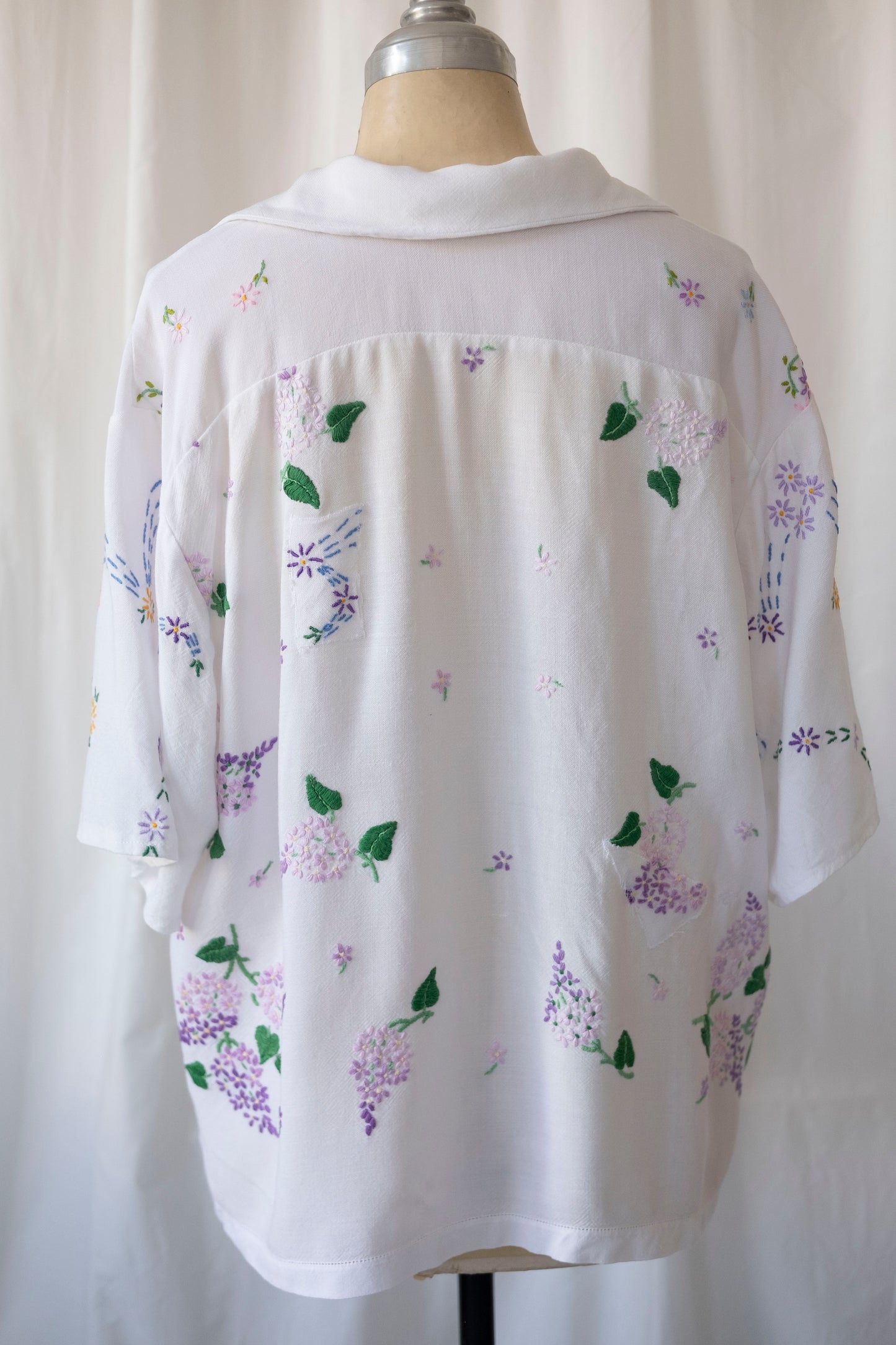 Salvia ~ Reworked Embroidered Shirt - XL