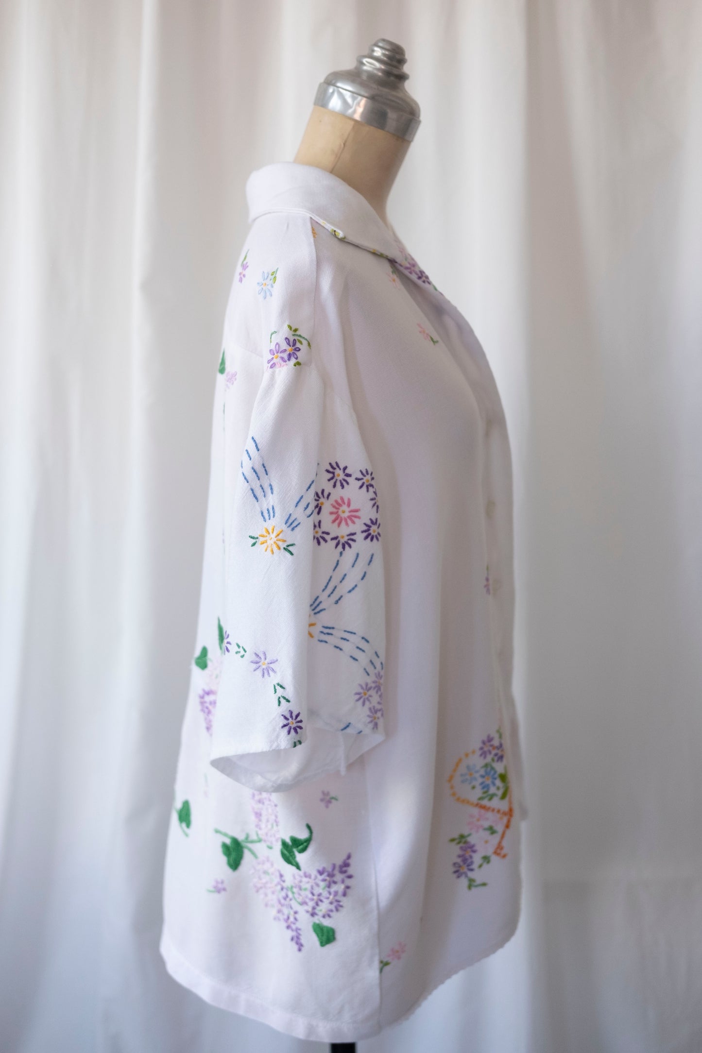 Salvia ~ Reworked Embroidered Shirt - XL