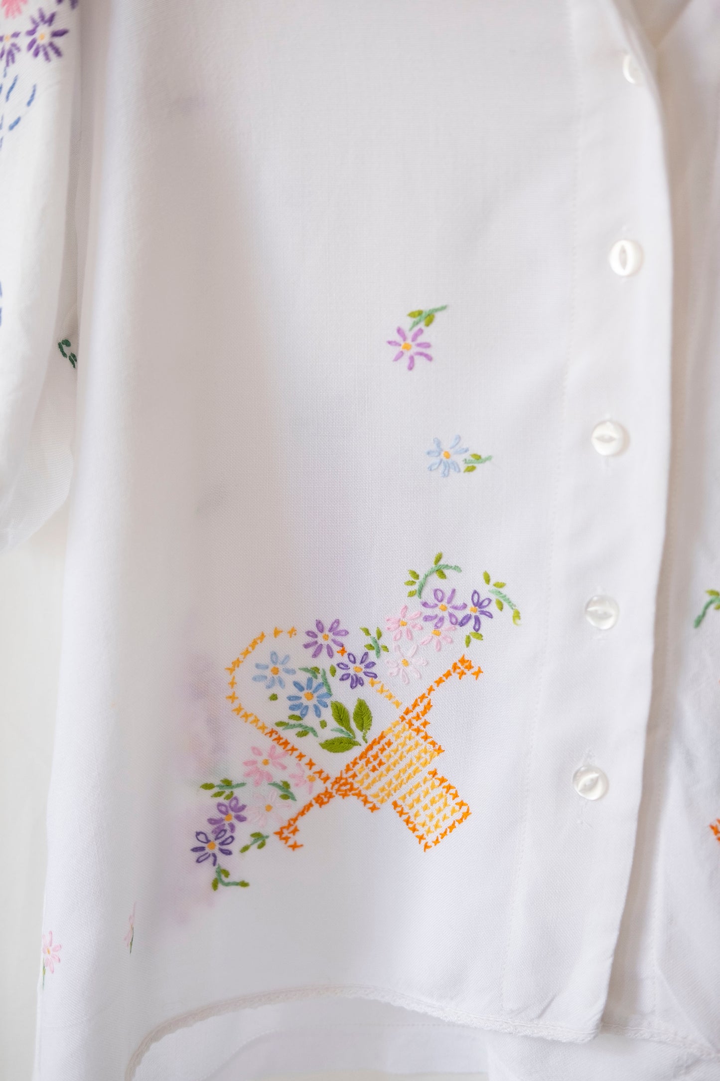 Salvia ~ Reworked Embroidered Shirt - XL