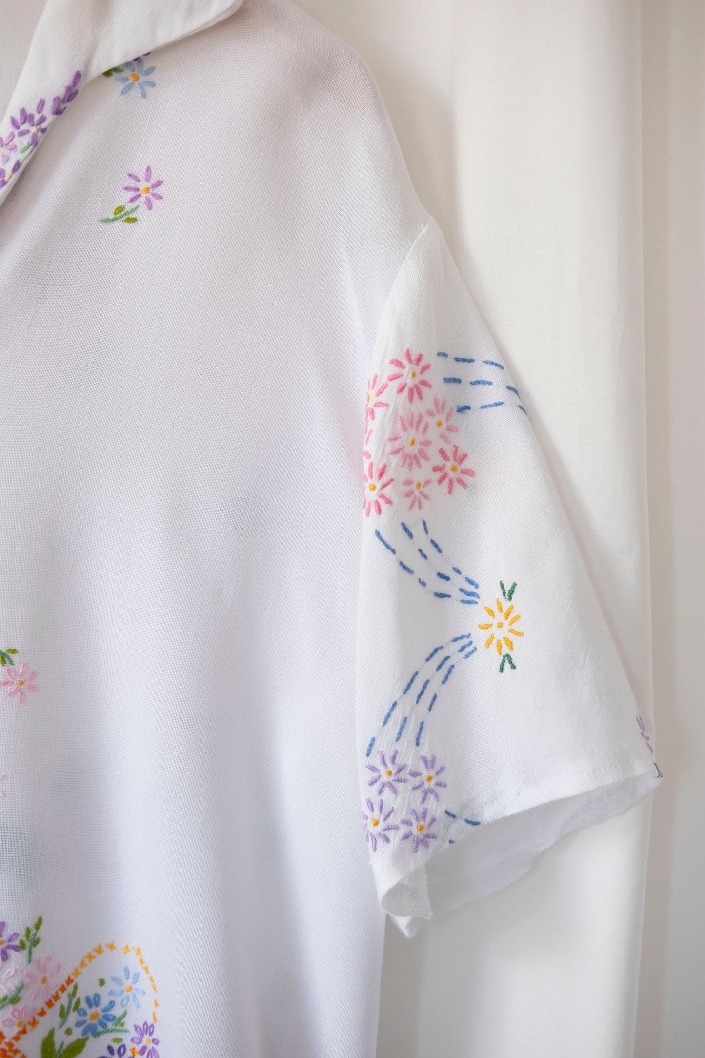 Salvia ~ Reworked Embroidered Shirt - XL