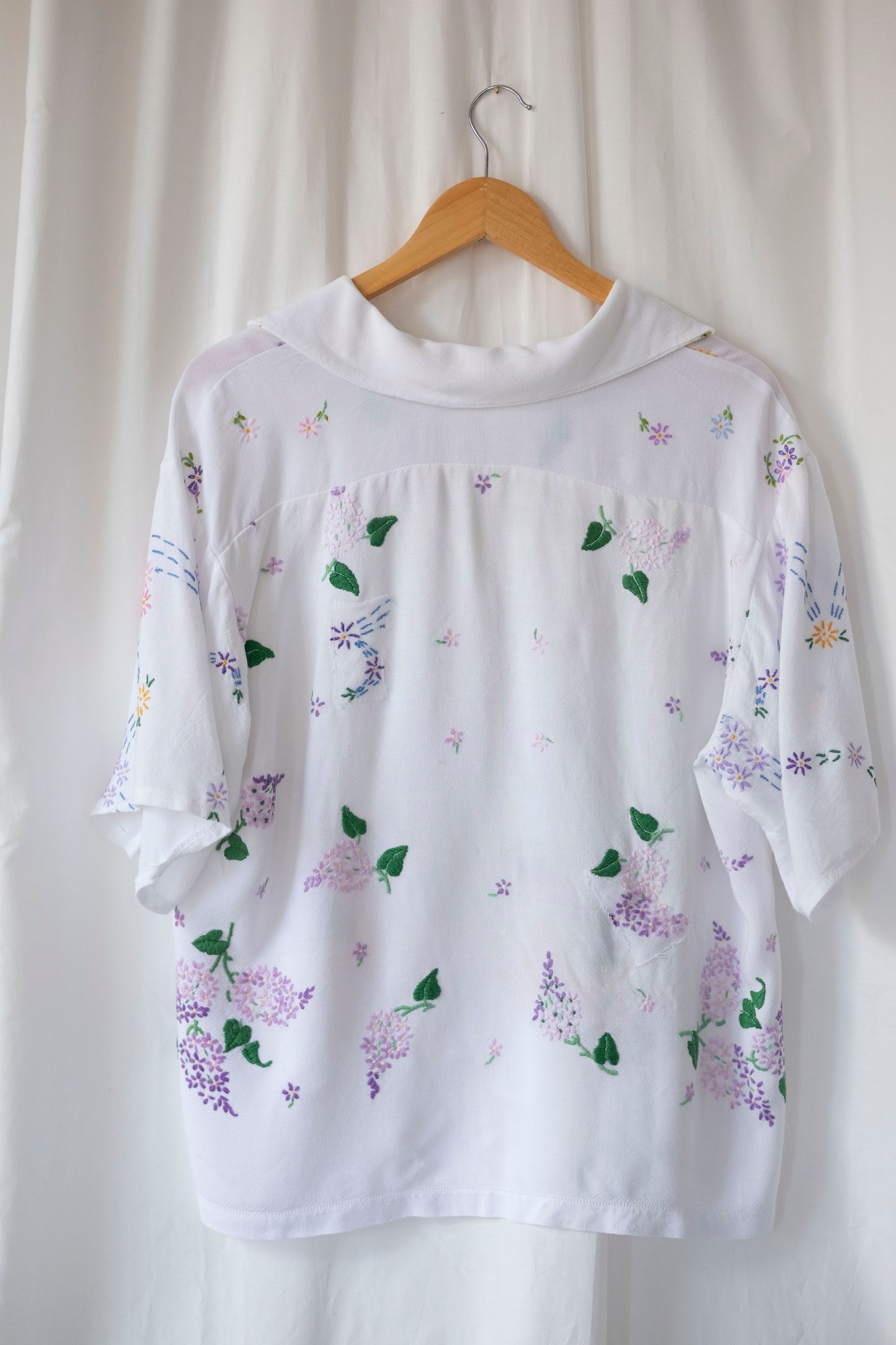 Salvia ~ Reworked Embroidered Shirt - XL