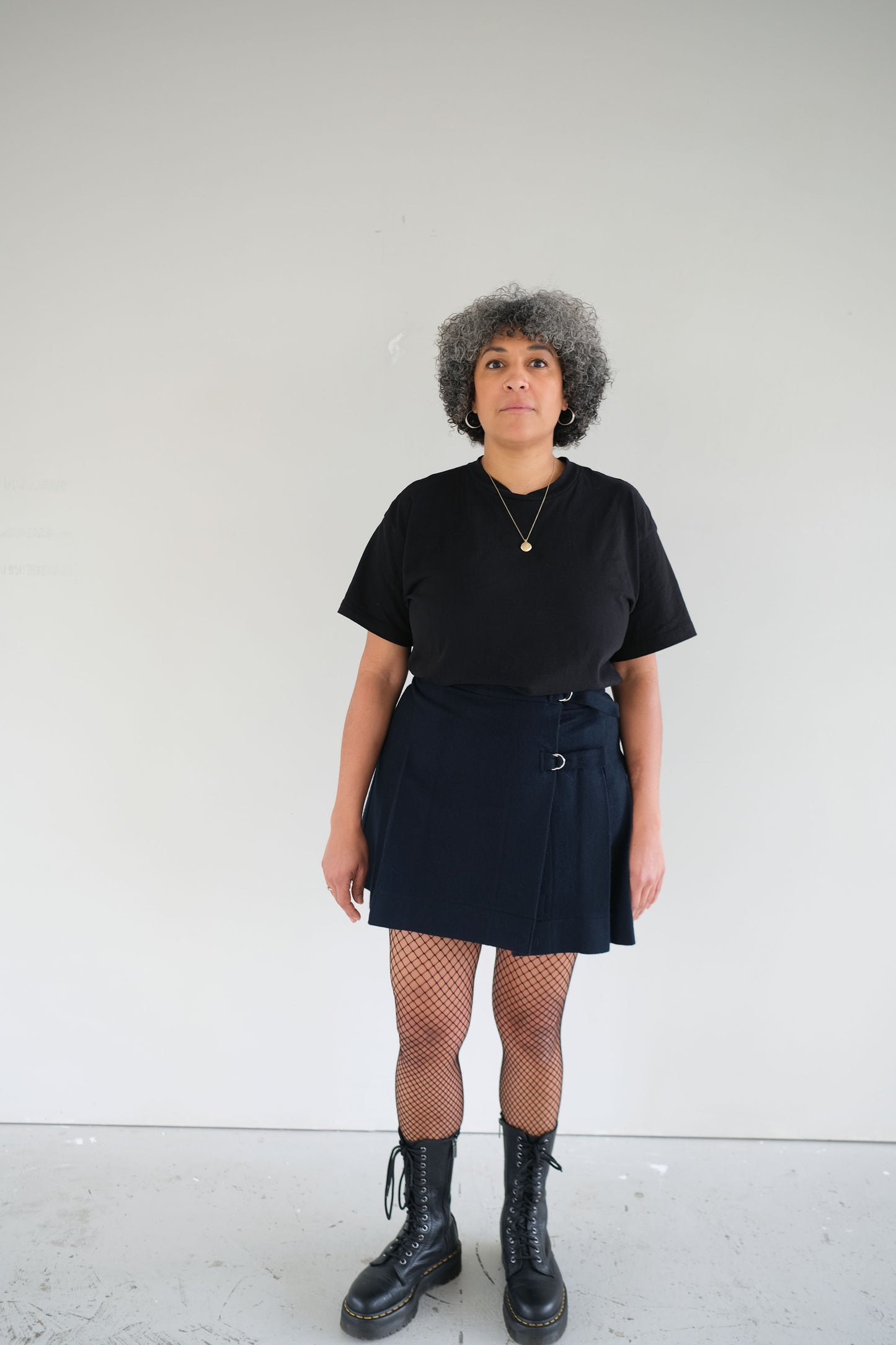 Nebula ~ Navy Wool Pleat Mini Skirt - 12