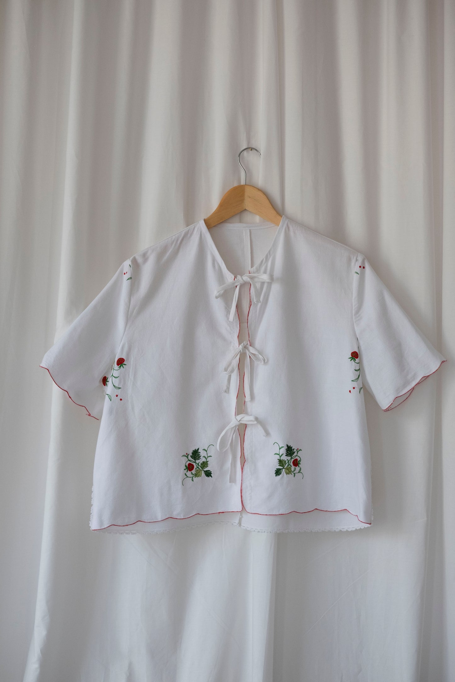 Ananassa ~ Reworked Vintage Tie Front Shirt - S