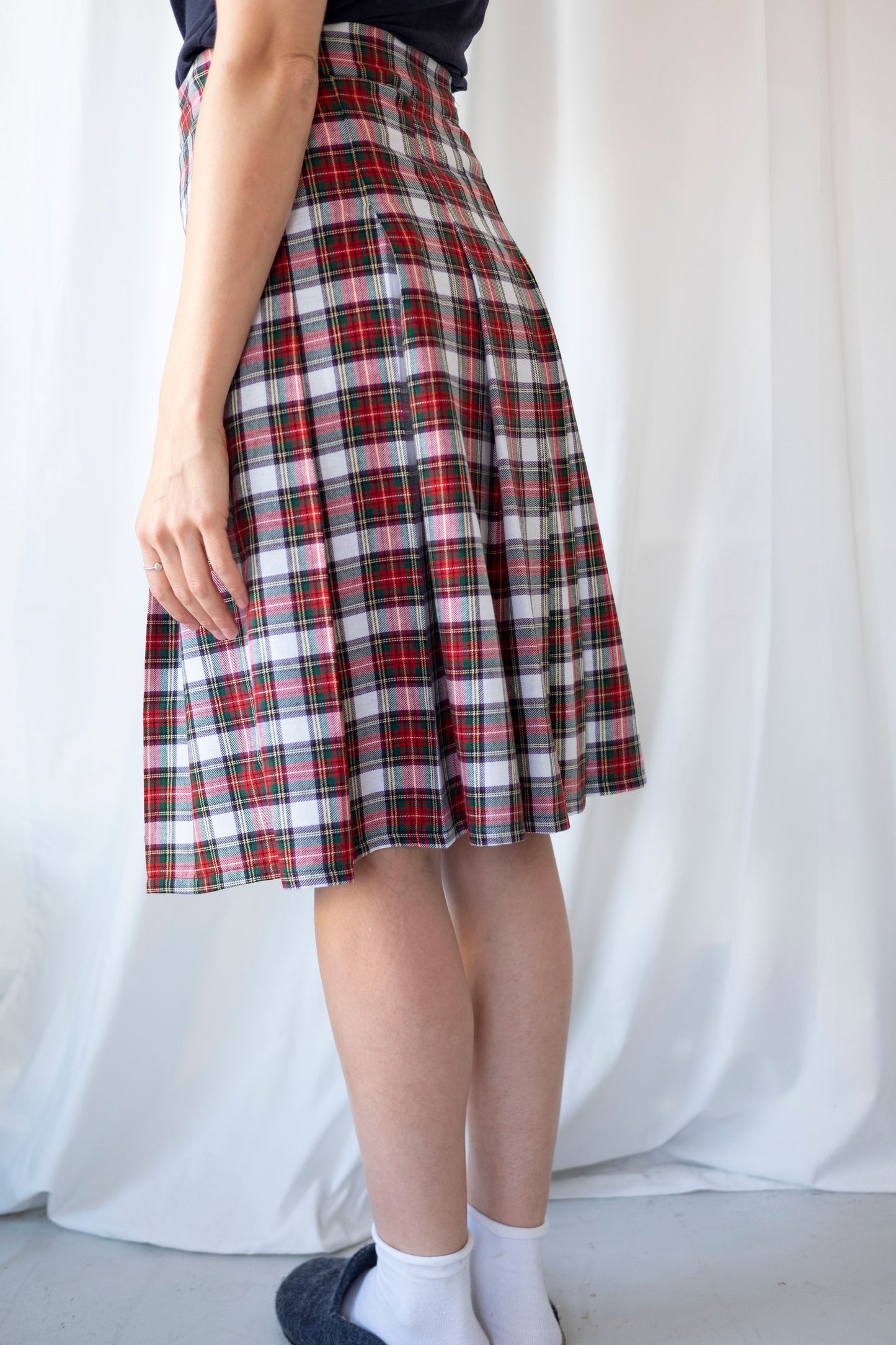 Dionne ~ Tartan Pleat Midi Skirt - 12