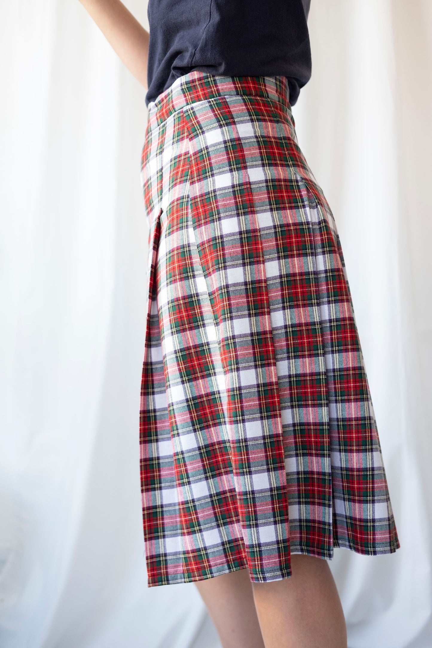 Dionne ~ Tartan Pleat Midi Skirt - 12