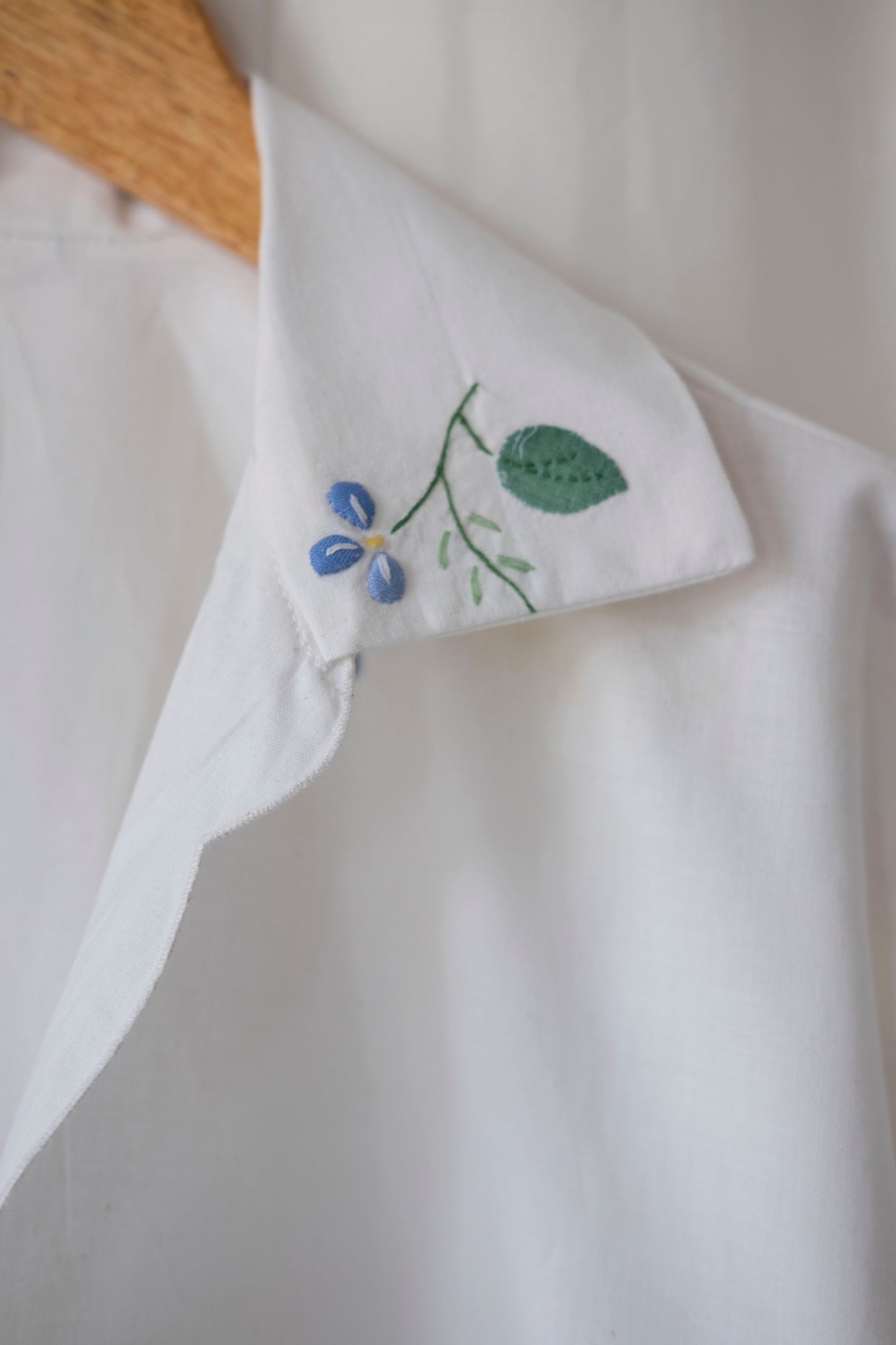 Camellia ~ Reworked Embroidered Tie Blouse ~ M