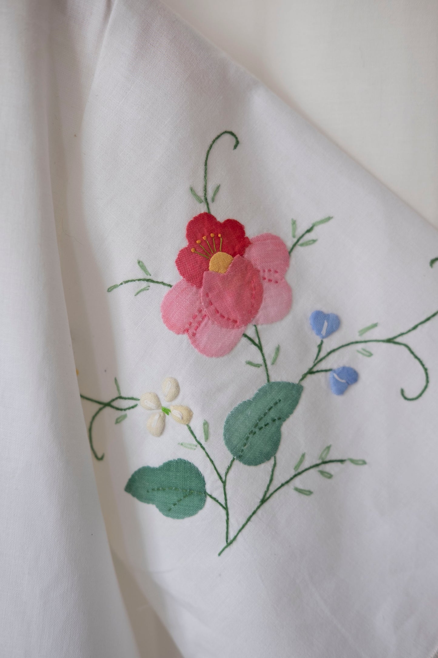 Camellia ~ Reworked Embroidered Tie Blouse ~ M