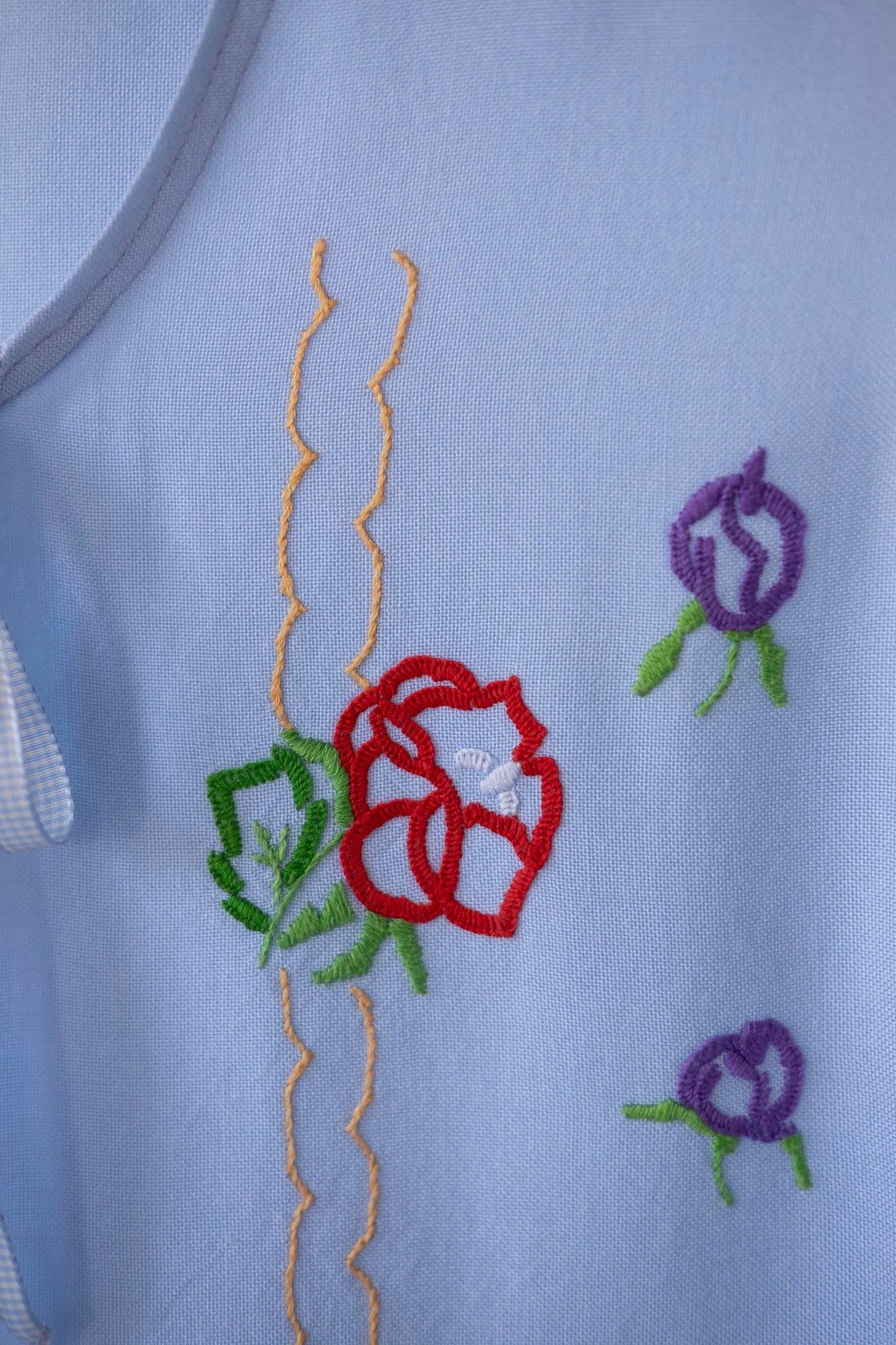 Topaz ~ Reworked Embroidered Blue Waistcoat - S/M